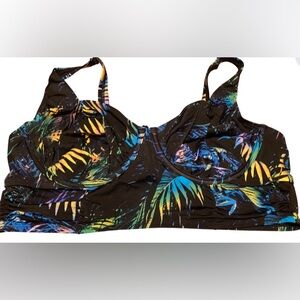 Torrid Multicolor Leaf Bikini Top